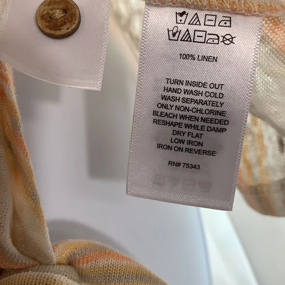 100% Linen Rachel Zoe Tie Front Top Large - Picture 6 of 6